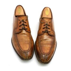 Magnanni Men's Brown Leather Apron Toe Lace-Up Derby Dress Shoes Size 10.5